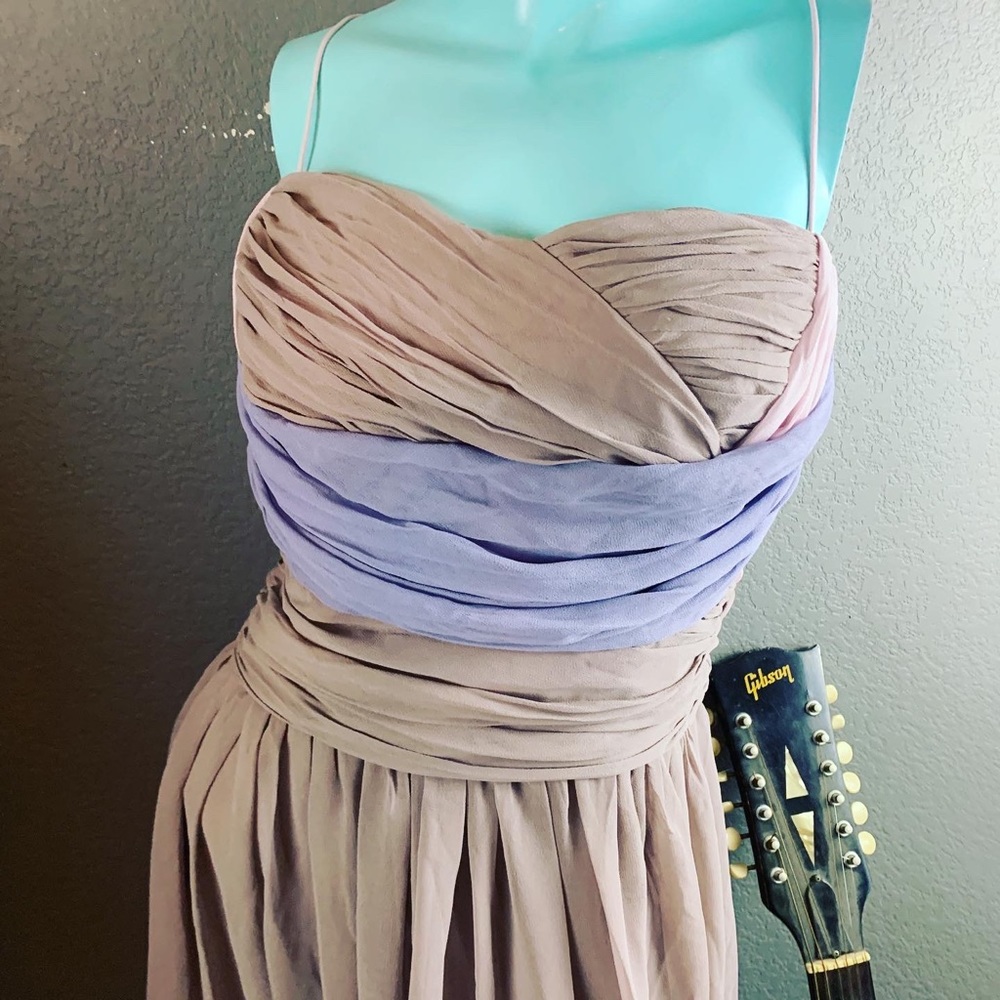 NWT ASOS Curve Chiffon Formal Dress Plus Sized Lavender Lilac 14 - Picture 6 of 9